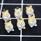 10pcs Mini Hamster Animal Charms Resin DIY Jewelry Pendants