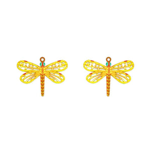 10pcs Dragonfly Charms Hollow Insect Pendants DIY Accessories C13250
