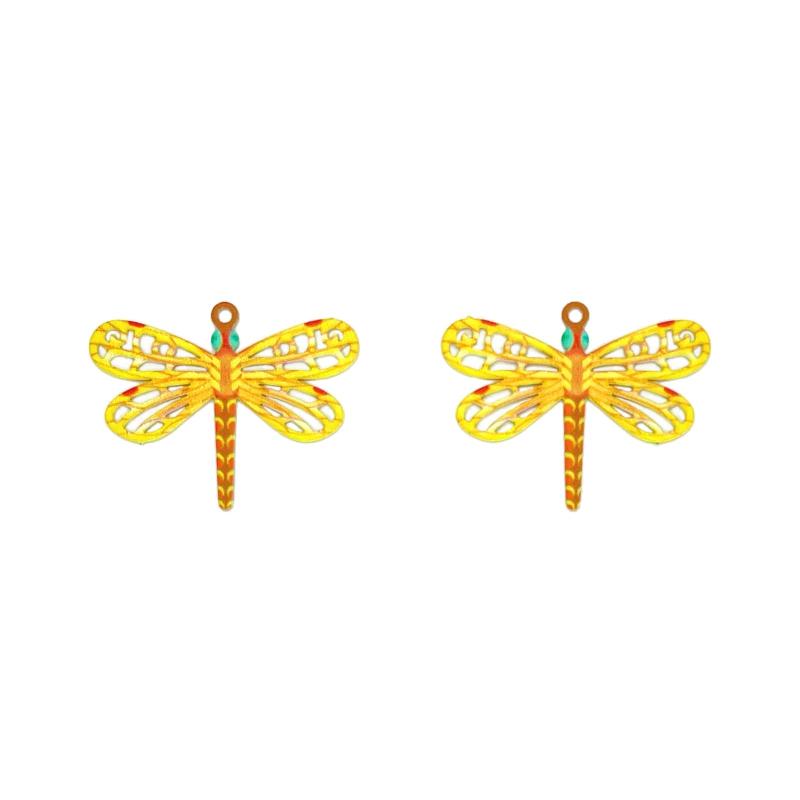 10pcs Dragonfly Charms Hollow Insect Pendants DIY Accessories C13250