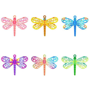 10pcs Dragonfly Charms Hollow Insect Pendants DIY Accessories C13250