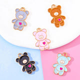 20Pcs Mixed Enamel Bear Pendant Charm DIY Jewelry Making Accessories