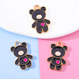 20Pcs Mixed Enamel Bear Pendant Charm DIY Jewelry Making Accessories