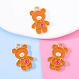 20Pcs Mixed Enamel Bear Pendant Charm DIY Jewelry Making Accessories