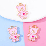 20Pcs Mixed Enamel Bear Pendant Charm DIY Jewelry Making Accessories