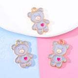 20Pcs Mixed Enamel Bear Pendant Charm DIY Jewelry Making Accessories