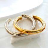 Stainless Steel Plated Thick Tube Open Bangle Cuff Bracelet
