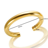 Stainless Steel Plated Thick Tube Open Bangle Cuff Bracelet