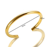 Stainless Steel Plated Thick Tube Open Bangle Cuff Bracelet