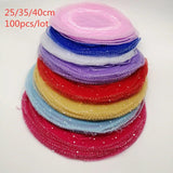 100pcs Round Drawstring Organza Jewelry Bags 25cm/35cm/40cm