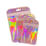 50pc Holographic ZipLock Bags Small Pouches for Jewelry Business Food Storage