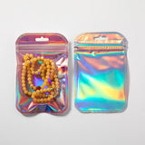 50pc Holographic ZipLock Bags Small Pouches for Jewelry Business Food Storage