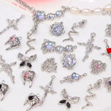 5PCS Alloy Moon Rose Heart Cross Charms DIY Beading Material Necklace Pendant