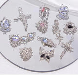 5PCS Alloy Moon Rose Heart Cross Charms DIY Beading Material Necklace Pendant