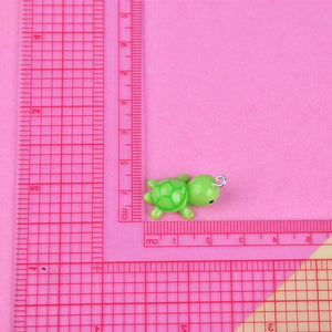 10pcs Little Tortoise Plastic Charms Keychain Necklace Pendant DIY