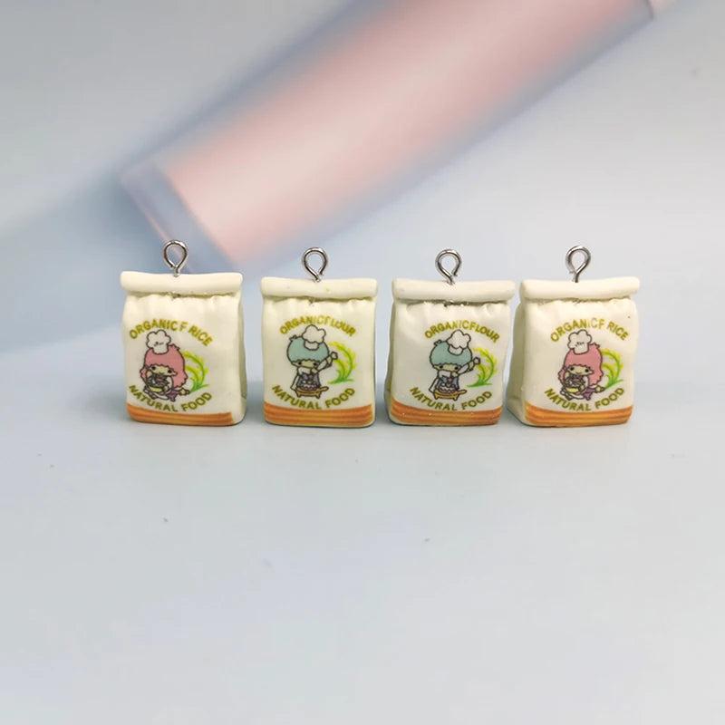 10pcs Simulated Flour Resin Charms for Keychain Eearings Floating Pendant
