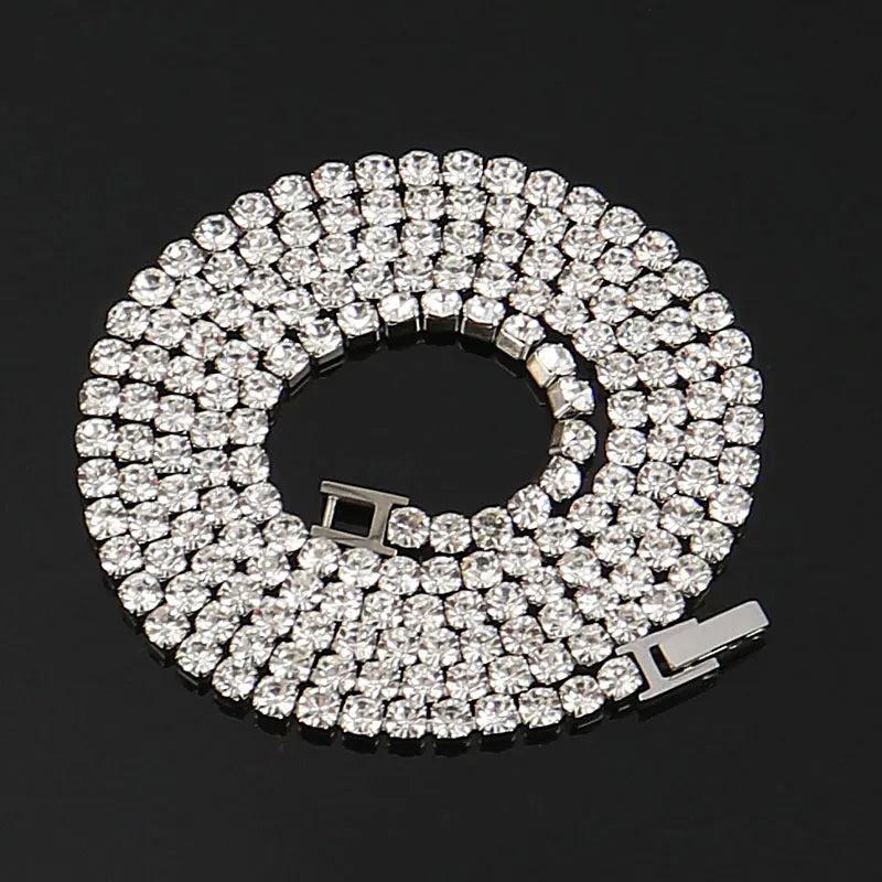 4mm Tennis Chain Stainless Steel Bracelet Hip Hop Crystal Zircon Gothic Jewelry