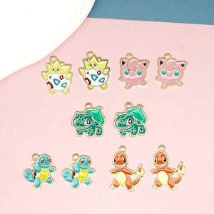 10pcs Cartoon Anime Enamel Charms for DIY Keychain Necklace