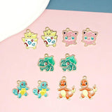 10pcs Cartoon Anime Enamel Charms for DIY Keychain Necklace