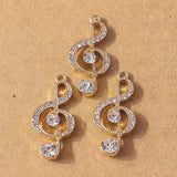 10pcs Crystal Music Note Charms Pendants for Jewelry Making DIY