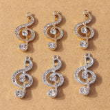 10pcs Crystal Music Note Charms Pendants for Jewelry Making DIY