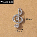 10pcs Crystal Music Note Charms Pendants for Jewelry Making DIY