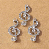 10pcs Crystal Music Note Charms Pendants for Jewelry Making DIY