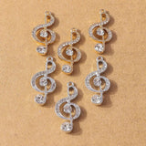 10pcs Crystal Music Note Charms Pendants for Jewelry Making DIY