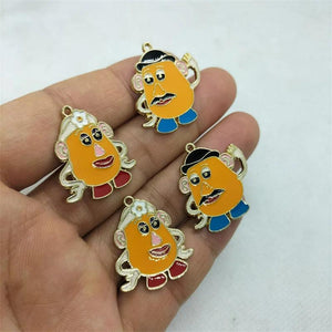 10pcs Cartoon Metal Charms Enamel Character Charm Pendants DIY Earrings Bracelet