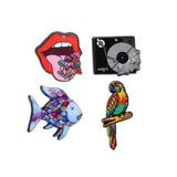 8Pcs Rainbow Fish Charms Acrylic Lips Mushroom Pendant Necklace Earring DIY