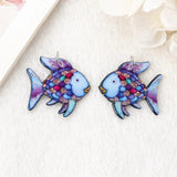 8Pcs Rainbow Fish Charms Acrylic Lips Mushroom Pendant Necklace Earring DIY