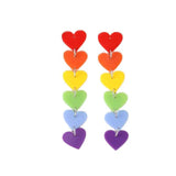 4 Pcs Rainbow Heart Charms Acrylic Jewlery Findings Diy Making