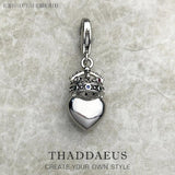 925 Silver Crown Heart Pendant Charm for Women Men