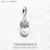 925 Silver Crown Heart Pendant Charm for Women Men