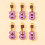 20Pcs 9*23mm Enamel Guitar Music Charms Earrings Pendant Women Jewerly Making
