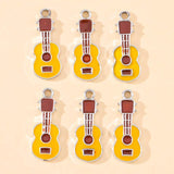 20Pcs 9*23mm Enamel Guitar Music Charms Earrings Pendant Women Jewerly Making