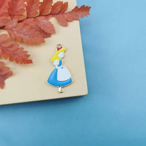 10 Cartoon Maid Girl Pretty Pendants Enamel Charm