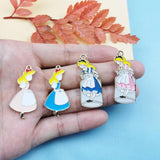 10 Cartoon Maid Girl Pretty Pendants Enamel Charm