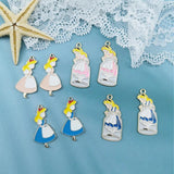 10 Cartoon Maid Girl Pretty Pendants Enamel Charm