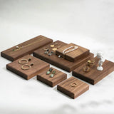 Wood Square Walnut Stamps Block Pad Bracelet Holder Jewellery Display Stand