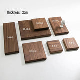 Wood Square Walnut Stamps Block Pad Bracelet Holder Jewellery Display Stand