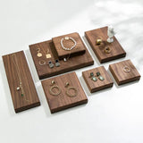 Wood Square Walnut Stamps Block Pad Bracelet Holder Jewellery Display Stand