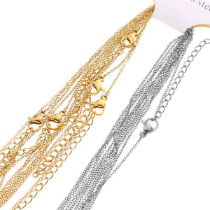 10pcs 1mm Stainless Steel Necklace Chains for DIY Jewelry Making