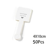50Pcs 4x10cm Fold Over Paper Cardboard Keychain Self Adhesive Necklace Tags DIY