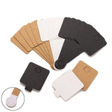 50Pcs 4x10cm Fold Over Paper Cardboard Keychain Self Adhesive Necklace Tags DIY