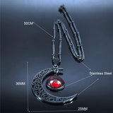 Moon Stainless Steel Women Necklace Class Bead Chain Jewelry collier femme