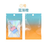 50pcs Gradient Holographic Laser Foil Bags Resealable Zip lock Bags