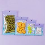 50pcs Gradient Holographic Laser Foil Bags Resealable Zip lock Bags