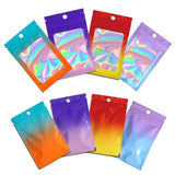 50pcs Gradient Holographic Laser Foil Bags Resealable Zip lock Bags