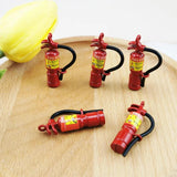 6pcs Fire Extinguisher Enamel Charms Metal Pendant DIY Jewelry Making
