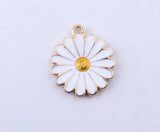 10pcs Daisy Sun Flower Enamel Charms Pendant Earring DIY Jewelry 18*21mm